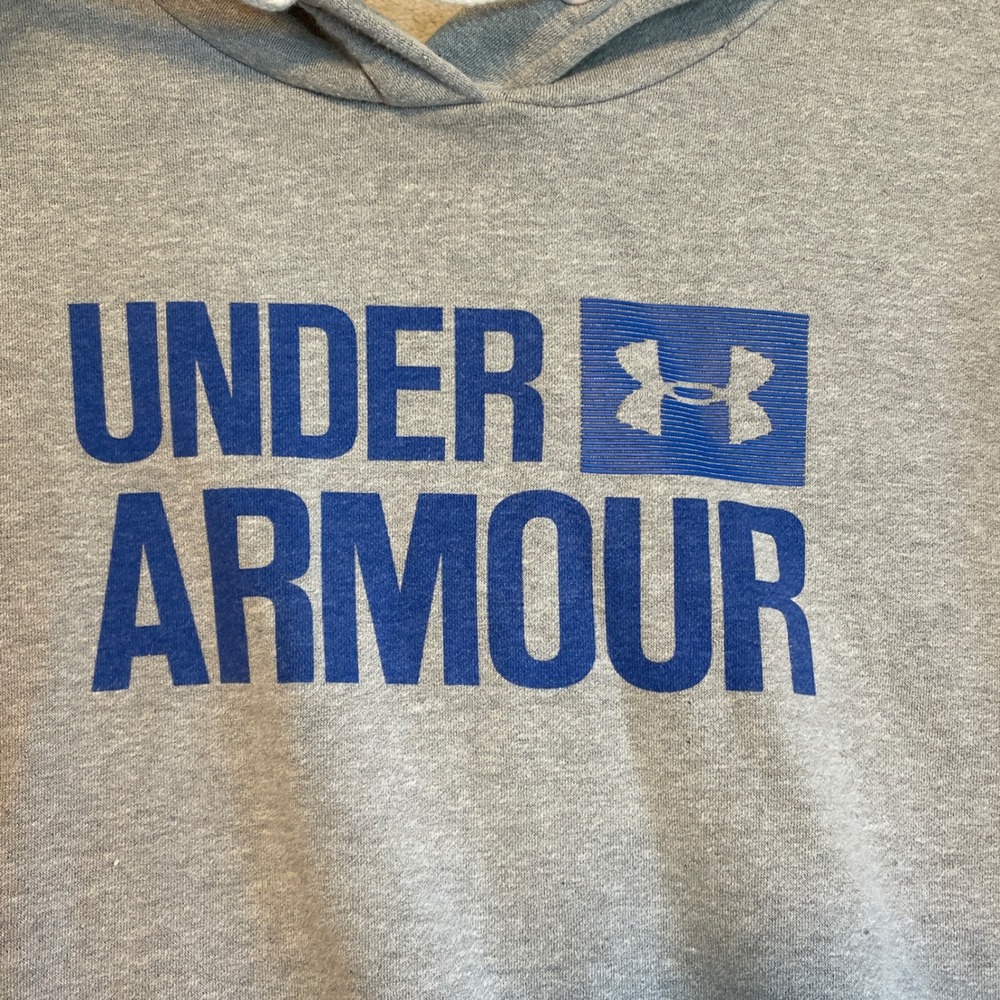 Under Armour Hoodie Sweatshirt XL Extra Large Pullover Blue Logo Athleisure - Picture 3 of 7
